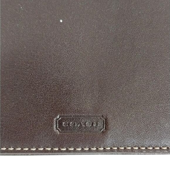 NWOT! COACH! STUNNING ESPRESSO BROWN GENUINE LEATHER, CONTRAST STITCHED WALLET! - Picture 8 of 14